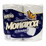 Papel Higiénico Monarca El Rendidor 4 Rollos | 400 Hojas Dobles por Rollo