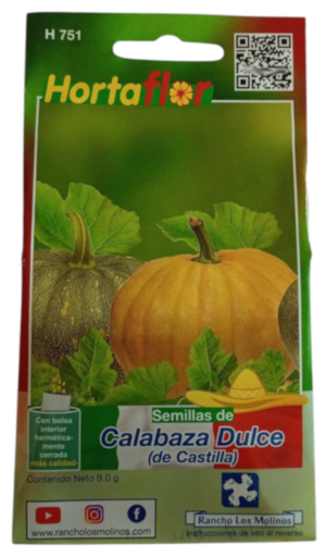 Semillas de Calabaza Dulce HORTAFLOR – variedad tradicional con frutos dulces para postres y guisos