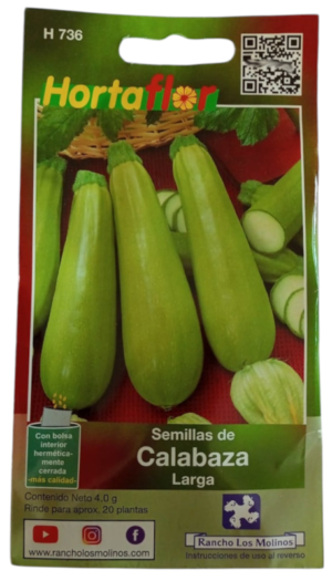 Semillas de Calabaza Larga HORTAFLOR – frutos tiernos y sabrosos ideales para sopas, guisos y asados