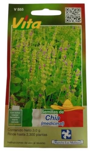 Semillas de Chía HORTAFLOR – superalimento rico en omega-3 y fibra para bebidas y postres saludables