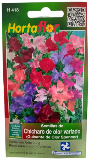 Semillas de Chícharo de Olor HORTAFLOR – flores perfumadas y coloridas para adornar jardines y pérgolas