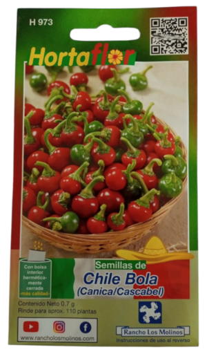 Semillas de Chile Bola HORTAFLOR – cosecha chiles redondos ideales para moles, adobos y salsas