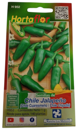 Semillas de Chile Jalapeño HORTAFLOR – cultivo fácil para cosechar chiles frescos, picantes y versátiles en salsas