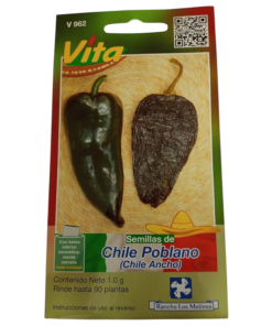 Semillas de Chile Poblano HORTAFLOR – ideal para cosechar chiles grandes y carnosos perfectos para rellenar