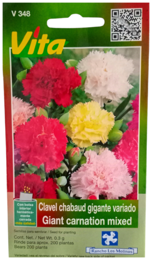 Semillas de Clavel Chabaud HORTAFLOR – claveles elegantes y aromáticos para jardines y ramos florales