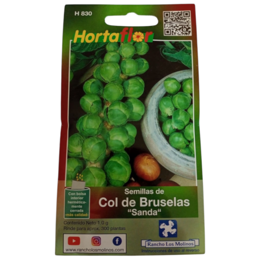Semillas de Col de Bruselas HORTAFLOR – cultivo fácil de pequeñas coles nutritivas para guisos y asados
