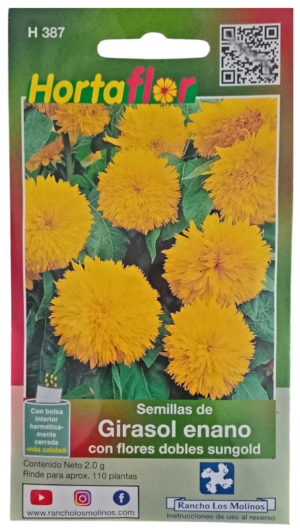Semillas de Girasol Enano HORTAFLOR – variedad compacta para jardines pequeños con flores brillantes