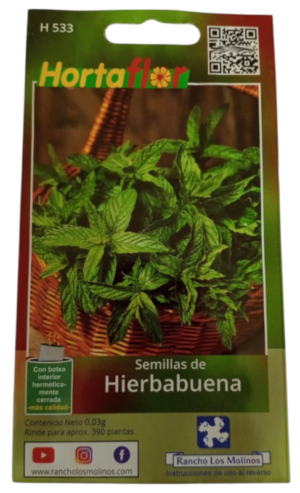 Semillas de Hierbabuena HORTAFLOR – cultivo rápido para preparar tés digestivos y aromatizar comidas