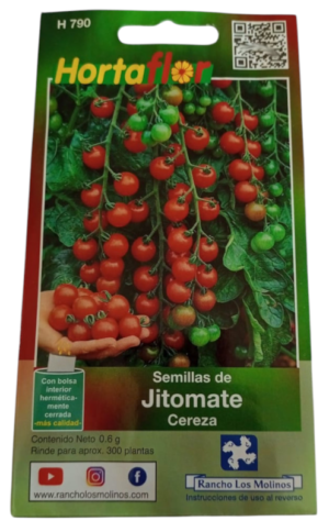 Semillas de Jitomate Cereza HORTAFLOR – tomates dulces y pequeños, perfectos para ensaladas frescas
