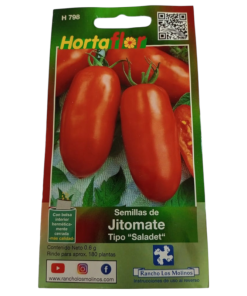 Semillas de Jitomate Saladet HORTAFLOR – tomates alargados y carnosos ideales para salsas y guisos caseros