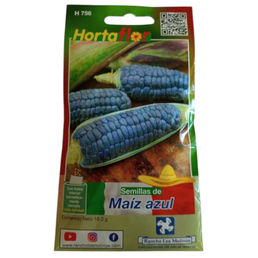 Semillas de Maíz Azul HORTAFLOR – variedad tradicional mexicana para tortillas, atoles y antojitos