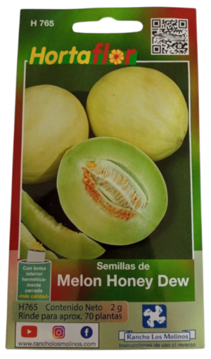 Semillas de Melón Honey Dew HORTAFLOR – melones de pulpa verde, dulces y jugosos para postres y ensaladas
