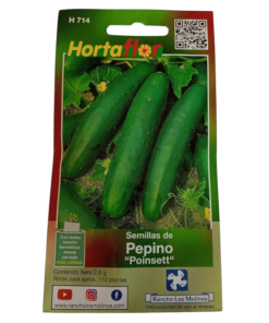 Semillas de Pepino Poinsett HORTAFLOR – frutos resistentes y jugosos para ensaladas y botanas frescas