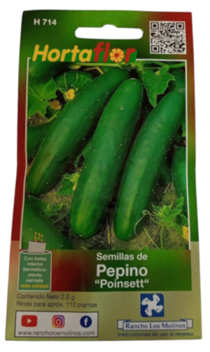 Semillas de Pepino Poinsett HORTAFLOR – frutos resistentes y jugosos para ensaladas y botanas frescas
