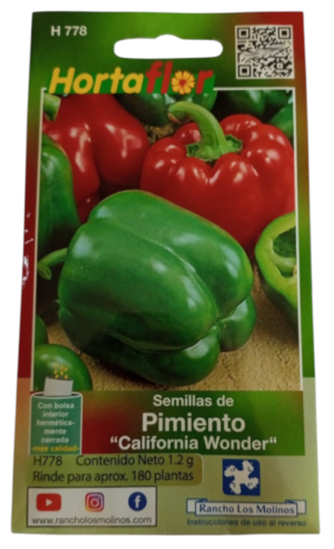 Semillas de Pimiento HORTAFLOR – frutos frescos y carnosos para ensaladas, guisos y asados