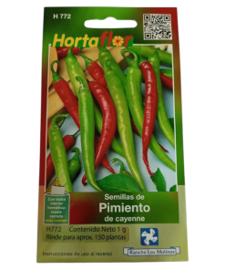 Semillas de Pimiento de Cayenne HORTAFLOR – variedad picante ideal para salsas, encurtidos y cocina casera
