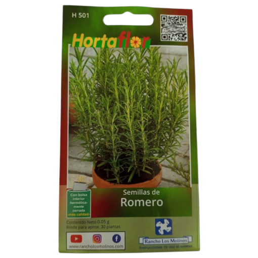 Semillas de Romero HORTAFLOR – hierba aromática imprescindible para cocina, infusiones y remedios