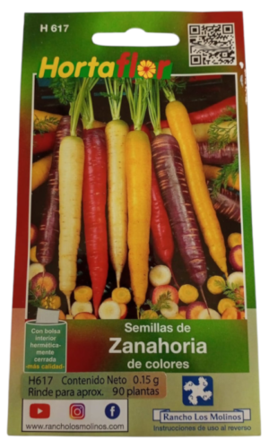 Semillas de Zanahoria de Colores HORTAFLOR – raíces multicolor llenas de antioxidantes y sabor único
