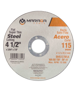 Disco Abrasivo de 4-1/2" Grosor 1/2" Eje 7/8" Maraga DA451278FLA