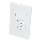 Placa 1 Interruptor 2 contactos 1/3, línea Premium, color blanco Surtek
