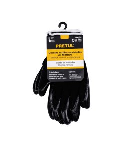 Guantes de nylon recubiertos de nitrilo, CH, diseño duradero para trabajo en húmedo, PRETUL clave 20026