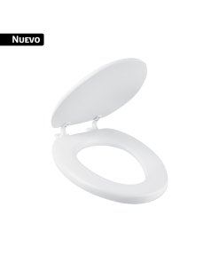 Asiento alargado acojinado para WC, cerrado, blanco, AQUA