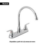 Mezcladora fregadero 8' cromo, c. largo, palanca, FOSET AERO