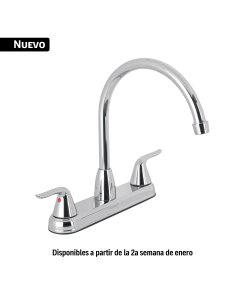Mezcladora fregadero 8' cromo, c. largo, palanca, FOSET AERO
