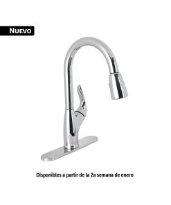 Monomando nariz retráctil para fregadero, cromo, FOSET AERO