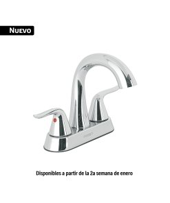 Mezcladora lavabo 4' cromo, cuello alto, palanca, FOSET AERO