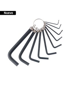 Juego de 10 llaves hexagonales mm, tipo llavero, PRETUL