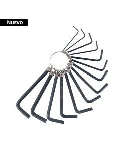 Juego de 14 llaves hexagonales mixtas, tipo llavero, PRETUL