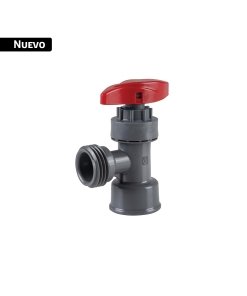 Llave angular plástica 1/2' multivuelta, maneral rojo, BASIC