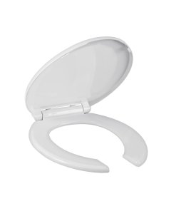 Asiento redondo para WC,cierre lento, abierto,blanco,ELEMENT