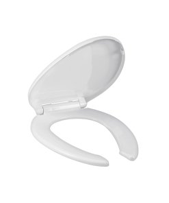 Asiento alargado para WC,cierre lento,abierto,blanco,ELEMENT