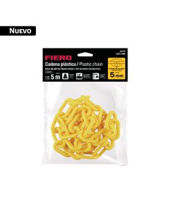 Bolsa con cadena plástica amarilla 5 mm x 5 m, FIERO