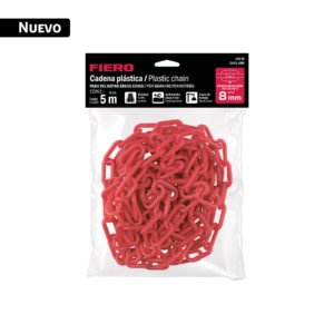 Bolsa con cadena plástica roja 8 mm x 5 m, FIERO