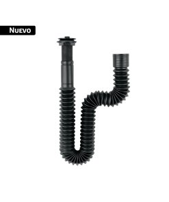 Céspol flexible de PP con contra, negro, para lavabo, FOSET