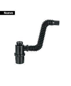 Céspol de bote de PP negro, para lavabo o fregadero, FOSET