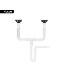 Céspol flexible doble con contracanastas de acero inoxidable