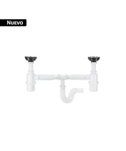 Céspol de bote doble con contracanastas de acero inoxidable