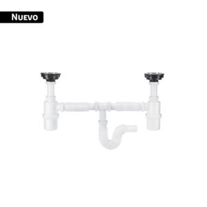 Céspol de bote doble con contracanastas de acero inoxidable
