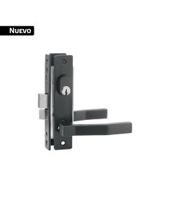 Cerradura para perfil de aluminio, llave-llave, negra