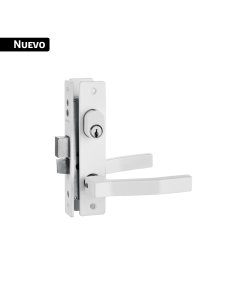 Cerradura para perfil de aluminio, llave-llave, blanca