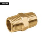 Niple unión NPT de latón, 3/8' con tuerca hexagonal, FOSET