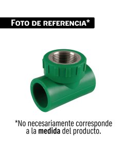 Tee hembra de PPR 1' con inserto metálico, FOSET