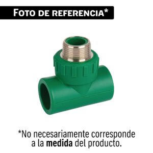 Tee macho de PPR 3/4' con inserto metálico, FOSET