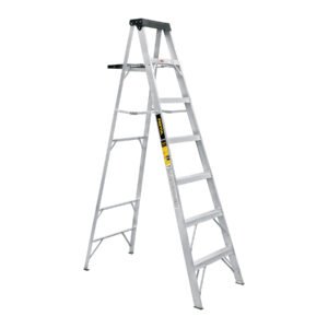 Escalera de tijera tipo III 6 escalones y bandeja, PRETUL