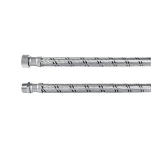 Manguera para boiler, acero inox. 1/2'H x 1/2'M, 60 cm
