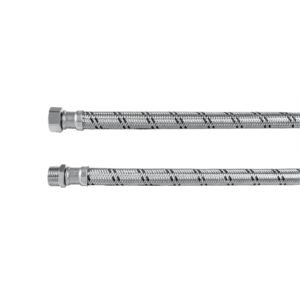 Manguera para boiler, acero inox. 1/2'H x 1/2'M, 80 cm
